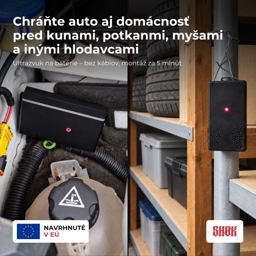 SHØK GO – SHØK GO v motorovom priestore auta a v pivnici SHØK GO v motorovom priestore auta a v pivnici – ochrana auta aj domácnosti pred kunami, potkanmi, myšami a inými hlodavcami